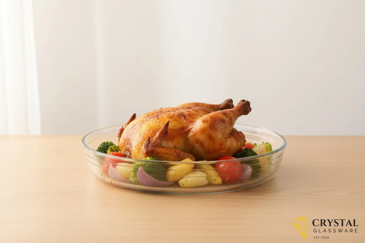 Delisoga glass dish features a deep design 
